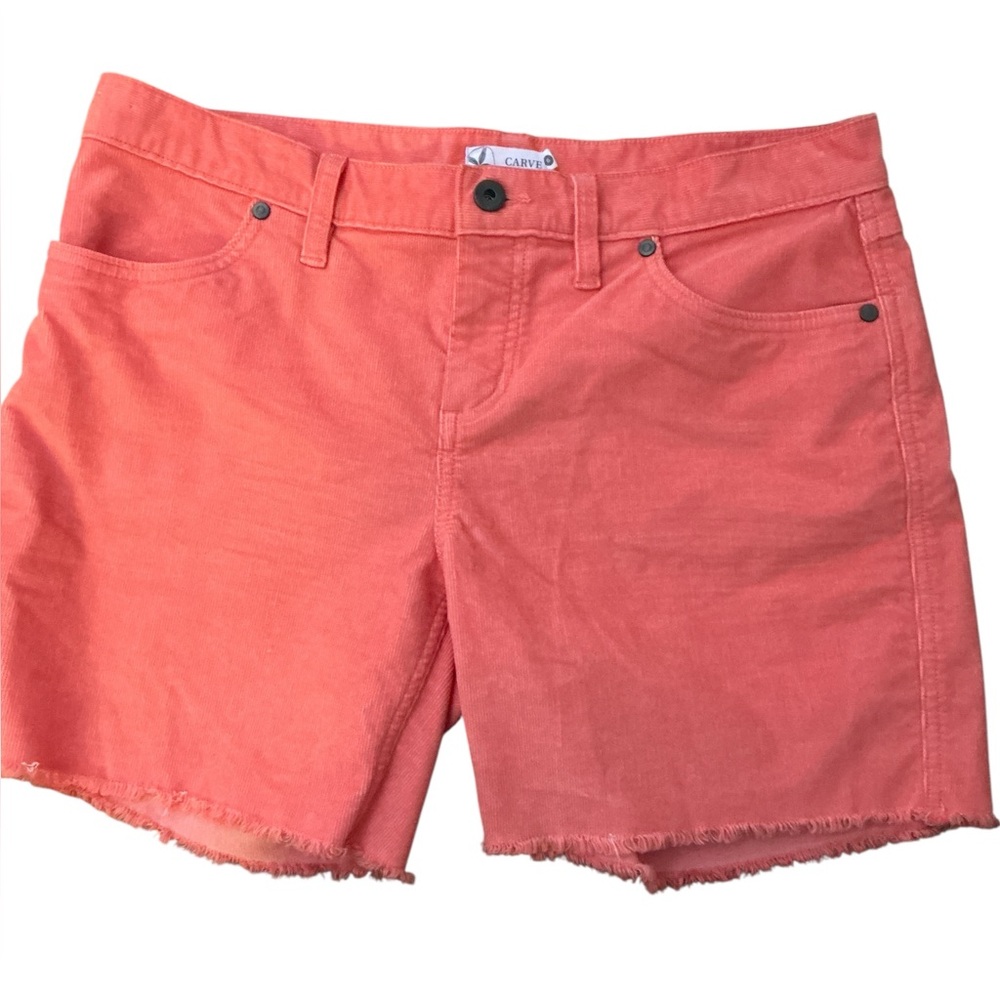 Carve Designs Coral Pink Frayed Hem Women's Shorts
